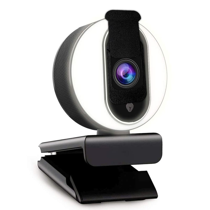 NexiGo N680E 1080P Webcam with Ring Light, Privacy Cover and Dual Microphone, Advanced Auto-Focus, Adjustable Brightness, Streaming Web Camera for Zoom Skype Facetime, PC Mac Laptop Desktop - Image 1